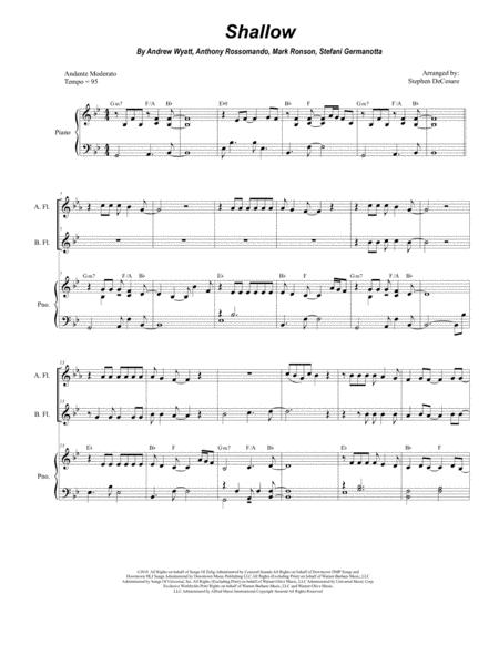 Shallow For Flute Choir And Piano