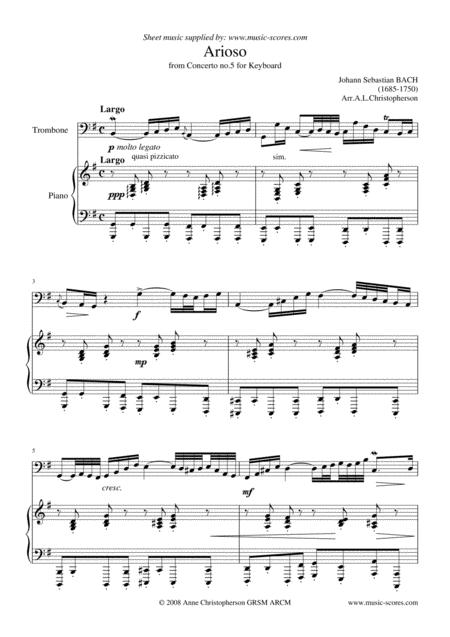 Arioso From Concerto No 5 Trombone And Piano