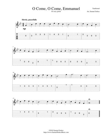 O Come O Come Emmanuel For Easy Guitar With Tab