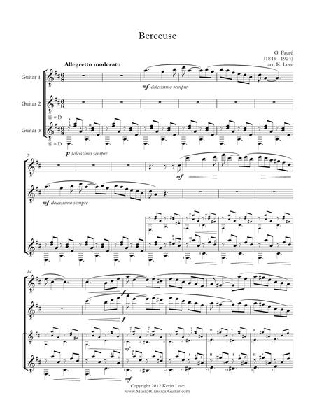 Berceuse Guitar Trio Score And Parts