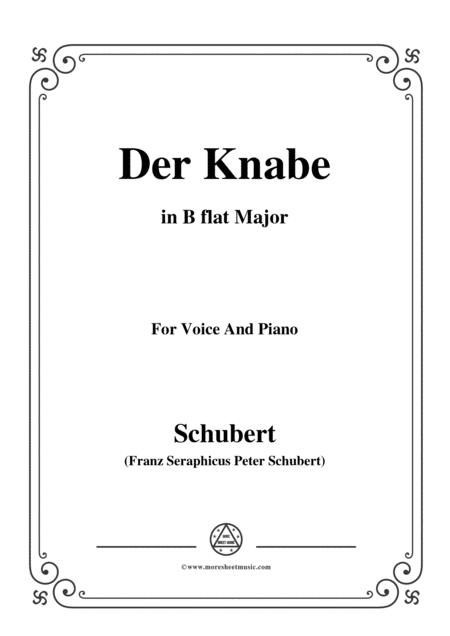 Schubert Der Knabe In B Flat Major For Voice Piano