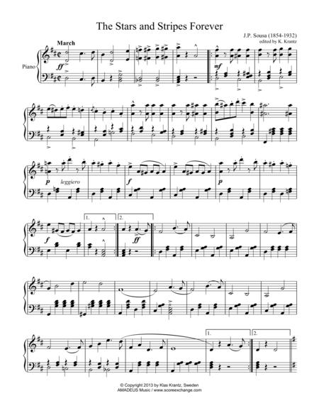 The Stars And Stripes Forever For Easy Piano Solo Abridged