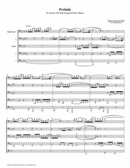 Prelude 12 From Well Tempered Clavier Book 1 Euphonium Tuba Quintet
