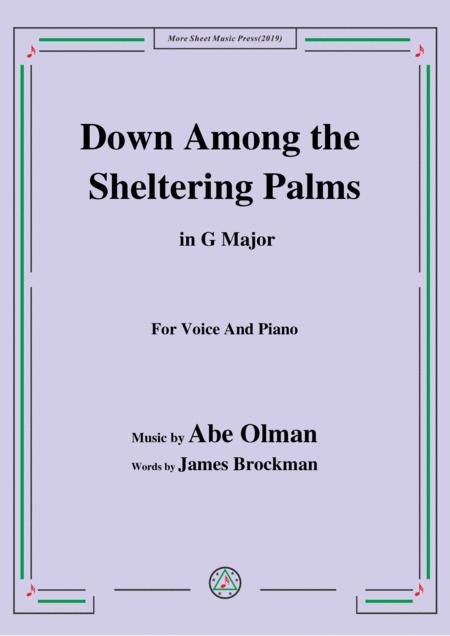 Abe Olman Down Among The Sheltering Palms In G Major For Voice Piano
