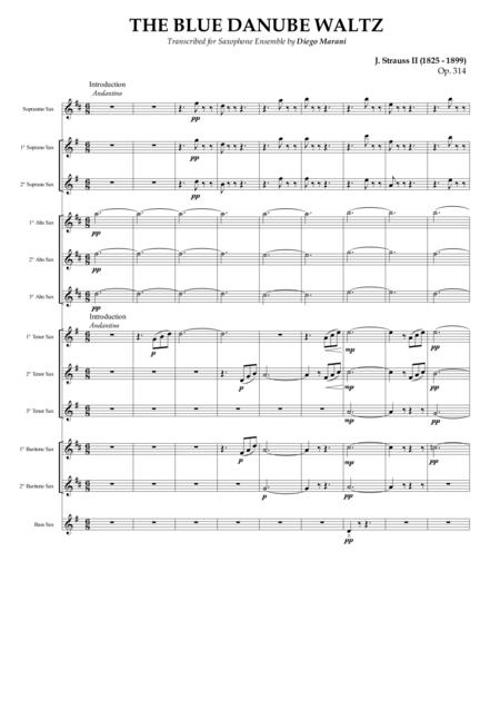 The Blue Danube Waltz For Saxophone Ensemble