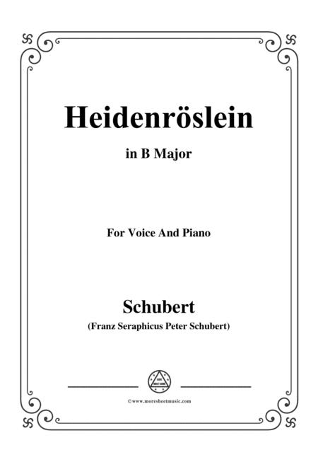 Schubert Heidenrslein In B Major For Voice And Piano