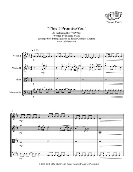 This I Promise You String Quartet Nsync Arr Cellobat Recording Available