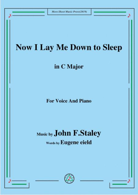 John F Staley Now I Lay Me Down To Sleep In C Major For Voice Piano