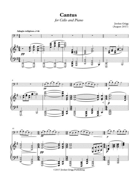 Cantus For Cello And Piano