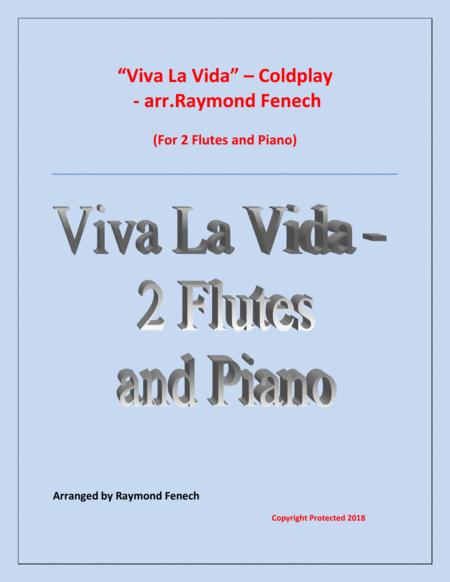 Viva La Vida Coldplay 2 Flutes And Piano With Optional Drum Set