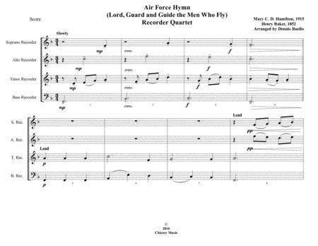 Air Force Hymn Lord Guard And Guide Recorder Quartet SATB Intermediate