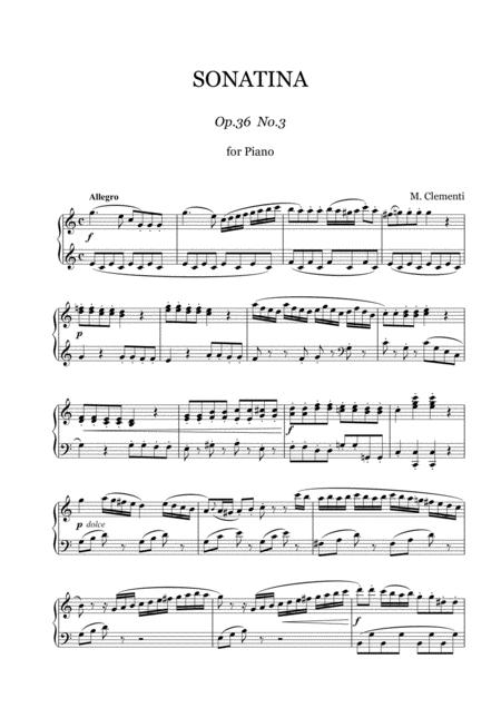 Clementi Sonatina For Piano Op 36 No 3