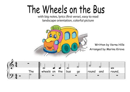 The Wheels On The Bus Big Notes And Lyrics Easy To Read Format