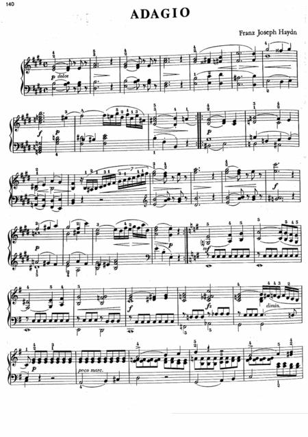 Haydn Adagio In E Major Easy Piano