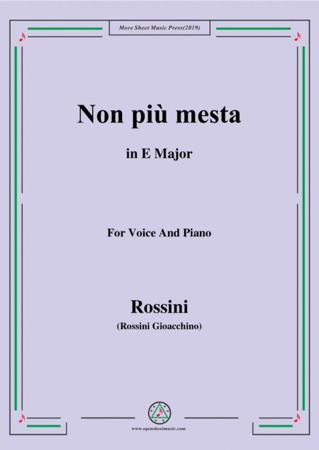 Rossini Non Pi Mesta From La Cenerentola In E Major For Voice And Piano