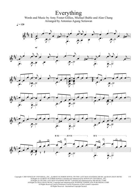 Everything Solo Guitar Score