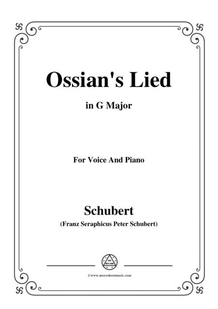 Schubert Ossians Lied In G Major For Voice And Piano
