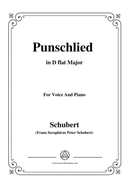 Schubert Punschlied Duet In D Flat Major For Voice And Piano