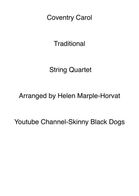 Coventry Carol For String Quartet