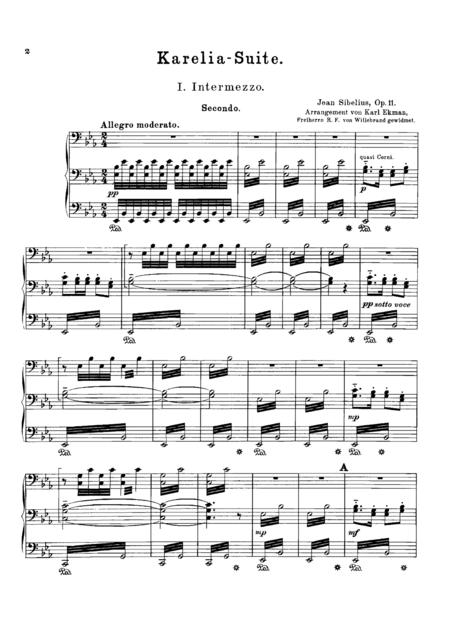 Sibelius Karelia Suite For Piano Duet 1 Piano 4 Hands Ps811