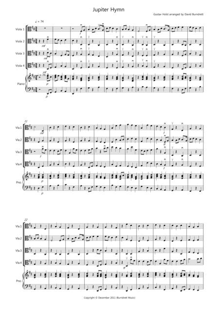 Jupiter Hymn For Viola Quartet