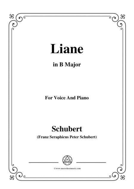 Schubert Liane In B Major For Voice Piano