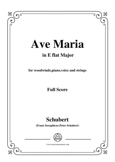 Schubert Ave Maria In E Flat Major For Woodwinds Piano Voice And Strings