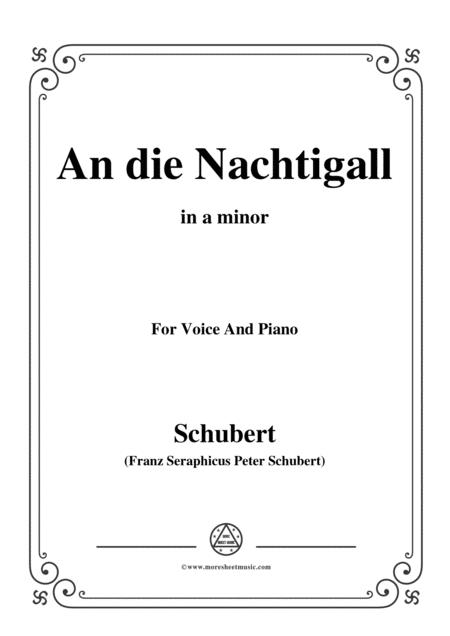 Schubert An Die Nachtigall Op 172 No 3 In A Minor For Voice Piano