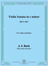 Bach Js Violin Sonata In C Minor Bwv 1017 For Violin And Piano