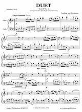 Beethoven Three Duets Woo 27 For Oboe Cello