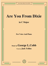 George L Cobb Are You From Dixie In C Major For Voice And Piano