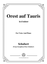 Schubert Orest Auf Tauris Orestes On Tauris D 548 In D Minor For Voice Piano