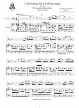 Vivaldi Cello Sonata No 6 In B Flat Op 14 Rv 46 For Cello And Cembalo Or Piano