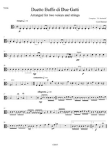 Duetto Buffo De Due Gatti Arranged For Two Voices And String Orchestra Viola