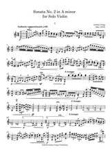 Sonata No 2 In A Minor For Solo Violin