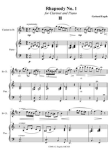 Rhapsody For Clarinet And Piano Mvt Ii