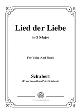 Schubert Lied Der Liebe In G Major For Voice And Piano