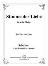 Schubert Stimme Der Liebe D 187 In A Flat Major For Voice And Piano