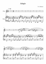Adagio In G Minor Tomaso Giovanni Albinoni For Flute Piano