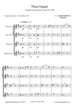 Beethoven Three Equali Woo 30 For Sax Quartet