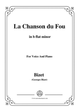 Bizet La Chanson Du Fou In B Flat Minor For Voice And Piano