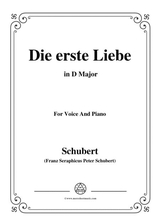 Schubert Die Erste Liebe In D Major For Voice And Piano