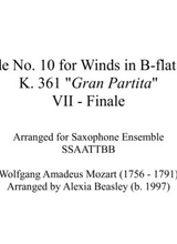 Serenade For Winds K 361 For Saxophone Ensemble
