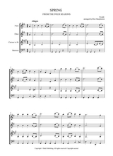 Spring From The Four Seasons Easy Wind Quartet Music Score