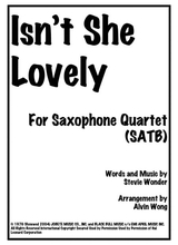 Isnt She Lovely Saxophone Quartet