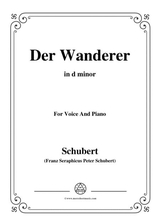 Schubert Der Wanderer The Wanderer Op 4 No 1 In D Minor For Voice Piano