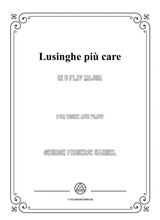 Handel Lusinghe Pi Care In B Flat Major For Voice And Piano