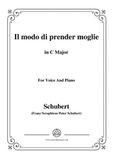Schubert Il Modo Di Prender Moglie Op 83 No 3 In C Major For Voice Piano