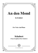 Schubert An Den Mond Op 57 No 3 D 193 In D Minor For Voice Piano