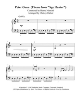 Peter Gunn Theme From Spy Hunter Beginner Big Note Piano
